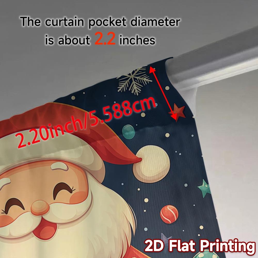 2 Stück, Vorhänge Niedlicher Weihnachtsmann Weihnachtsgeschenk (2) Beliebte kreative Vorhänge Vielseitige Stoffvorhänge Art Deco Festlich Ideal für