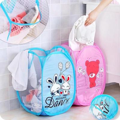 Panier de tri de linge sale pliable Cadre de lavage Sac de rangement en maille pour tissu de salle de bain Seau à cadre Organisateurs de linge Pochette de rangement