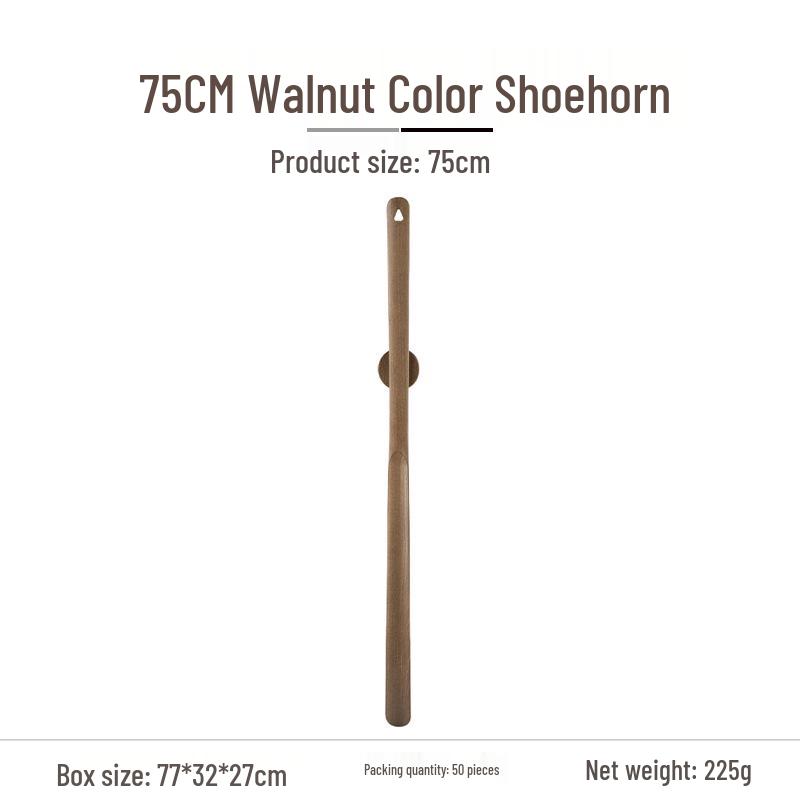 Black Walnut Long-Handled Magnetic Shoehorn: Elderly & Pregnant-Friendly Shoe Lifter Artifact.
