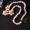 Flower Natural Freshwater Pearl Necklace Handmade Luxury Elegant Necklace for Banquet Wedding Women's Jewelry GN0273