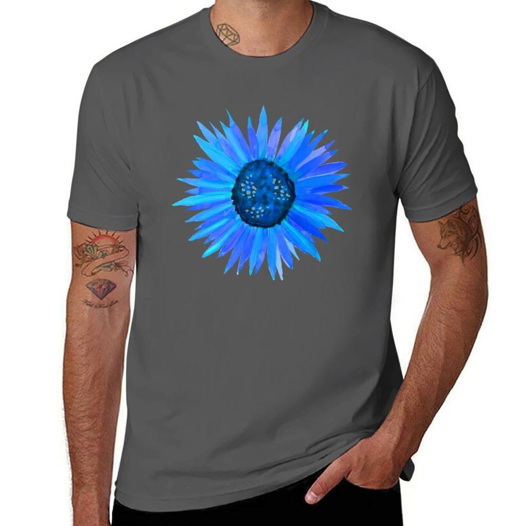 Blue Flower By Linda Sholberg Tshirt Casual Loose Short Sleeve Tee For Unisex