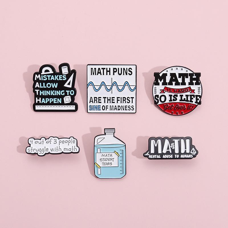 Versatile Alloy Brooch With Geometric Shapes And English Letters For Casual And Use Gift