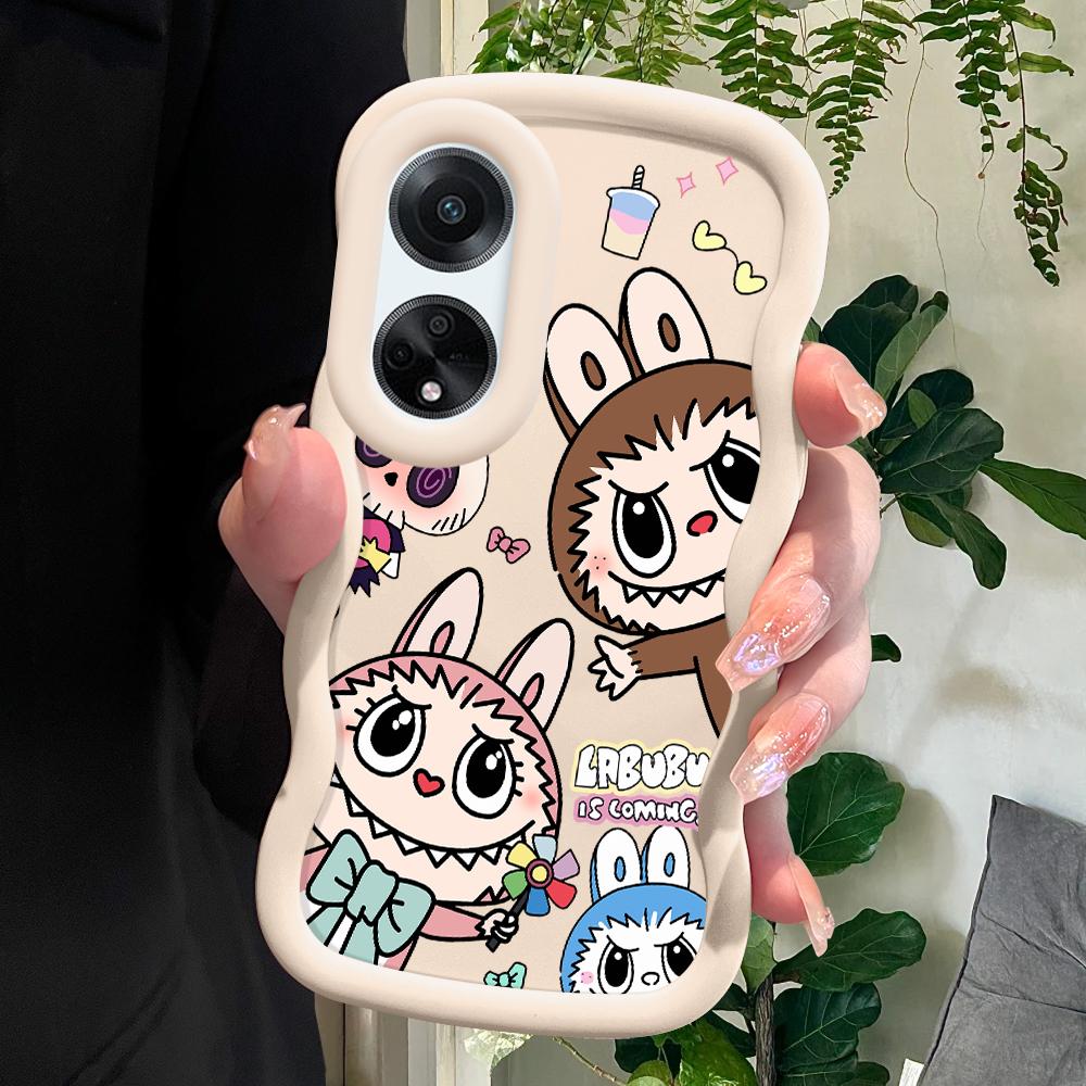 Painted Pattern Big Wave Edge Soft Silicone Material Macaron Phone Case Shockproof Protective Rubber Casing for OPPO Reno Realme