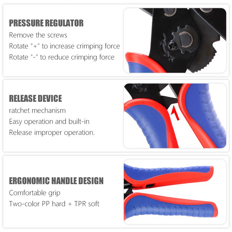 Waterproof Connector TerminalCrimping Tool,Ratcheting Wire Crimping Pliers.It Is Suitable for AWG 18-14(1.0-2.5mm²)and Is an Electrical Crimping Tool.