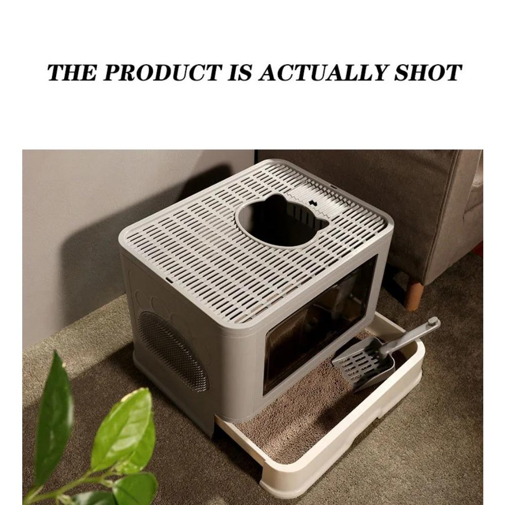 Cat litter box, fully semi enclosed, oversized, drawer style, large, deodorizing cat toilet supplies for kittens, cat litter box