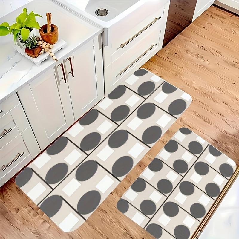 1PC Midnight Dots Pattern Kitchen Rug Non-Slip Door Mat Pop Design Bathroom Rug Bath Mat Carpet for Home Sink Laundry Ecoreeree