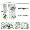 1pc Minimalist Greenery Grid Shower Curtain - White Background, Green Plants & Vines, Polyester, Machine Washable
