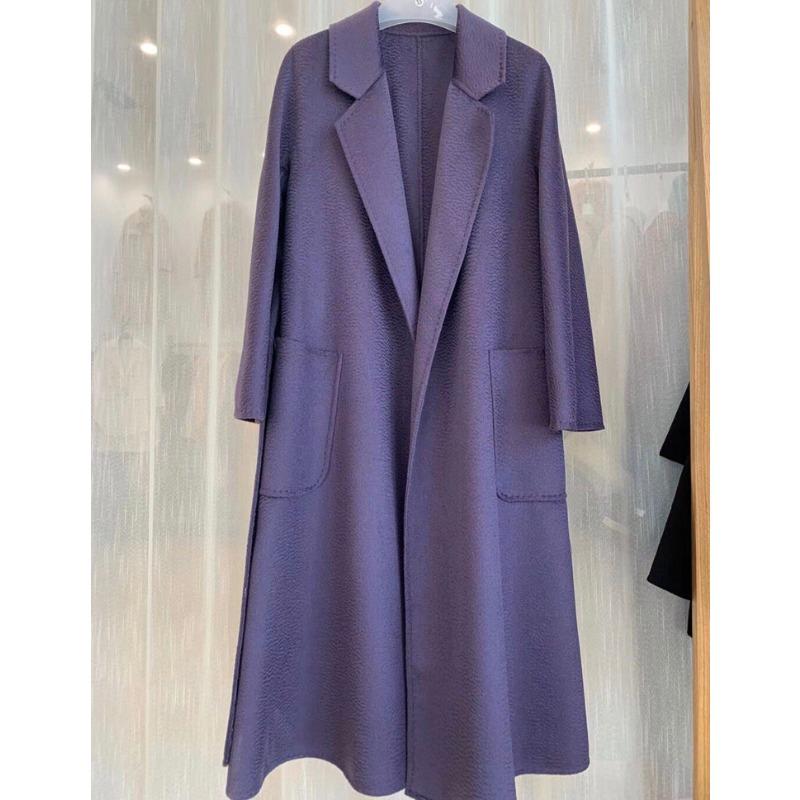 High Water Ripple Double-sided Wool Coat Women Long Bathrobe Style Autumn Winter Coat