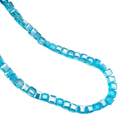

100Pcs 4mm Faceted Cube Beads Electroplated Artificial Crystal Spacer Beads Sparkly Craft Beads for Necklace Earring Bracelet Jewelry Making DIY