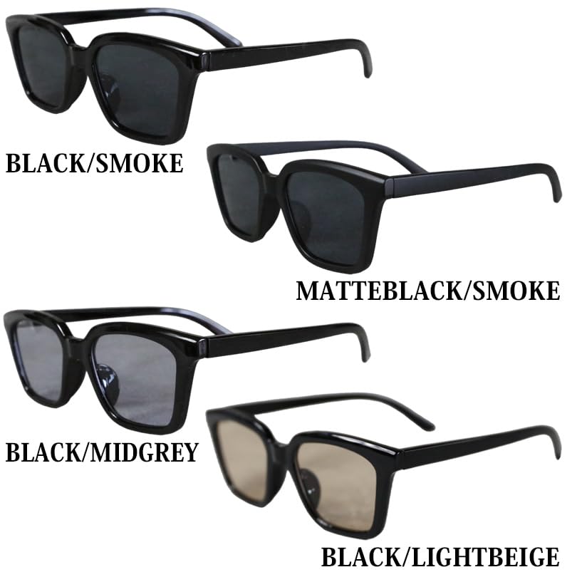 (Eight) Square Sunglasses for Men and Women, Big Frame, Street Style, Comes with Dedicated Case, BlackSmoke F