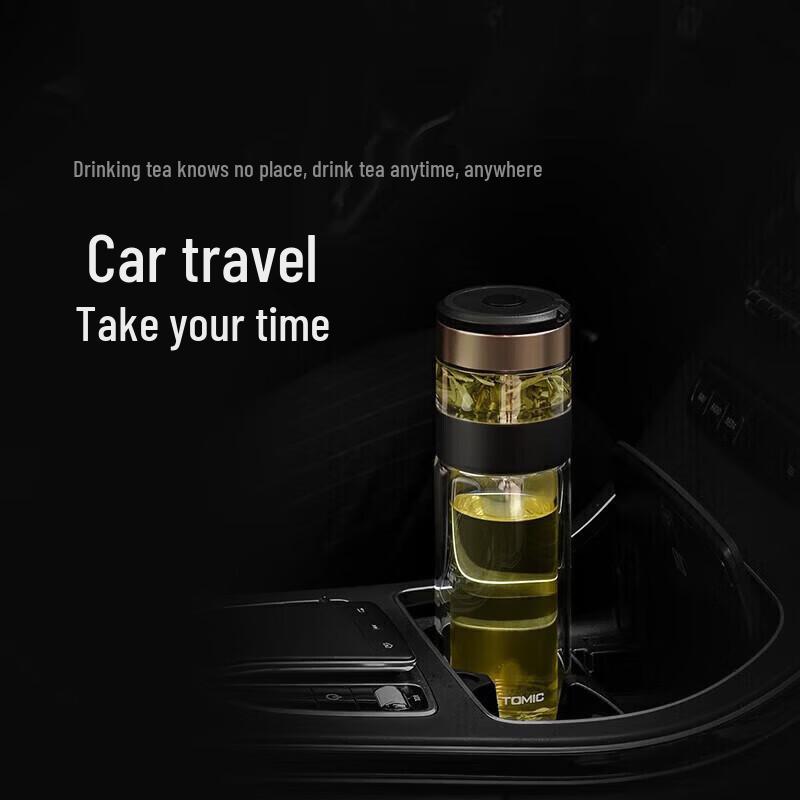 TOMIC TG80708 Double-Layer Glass Tea Infuser Bottle