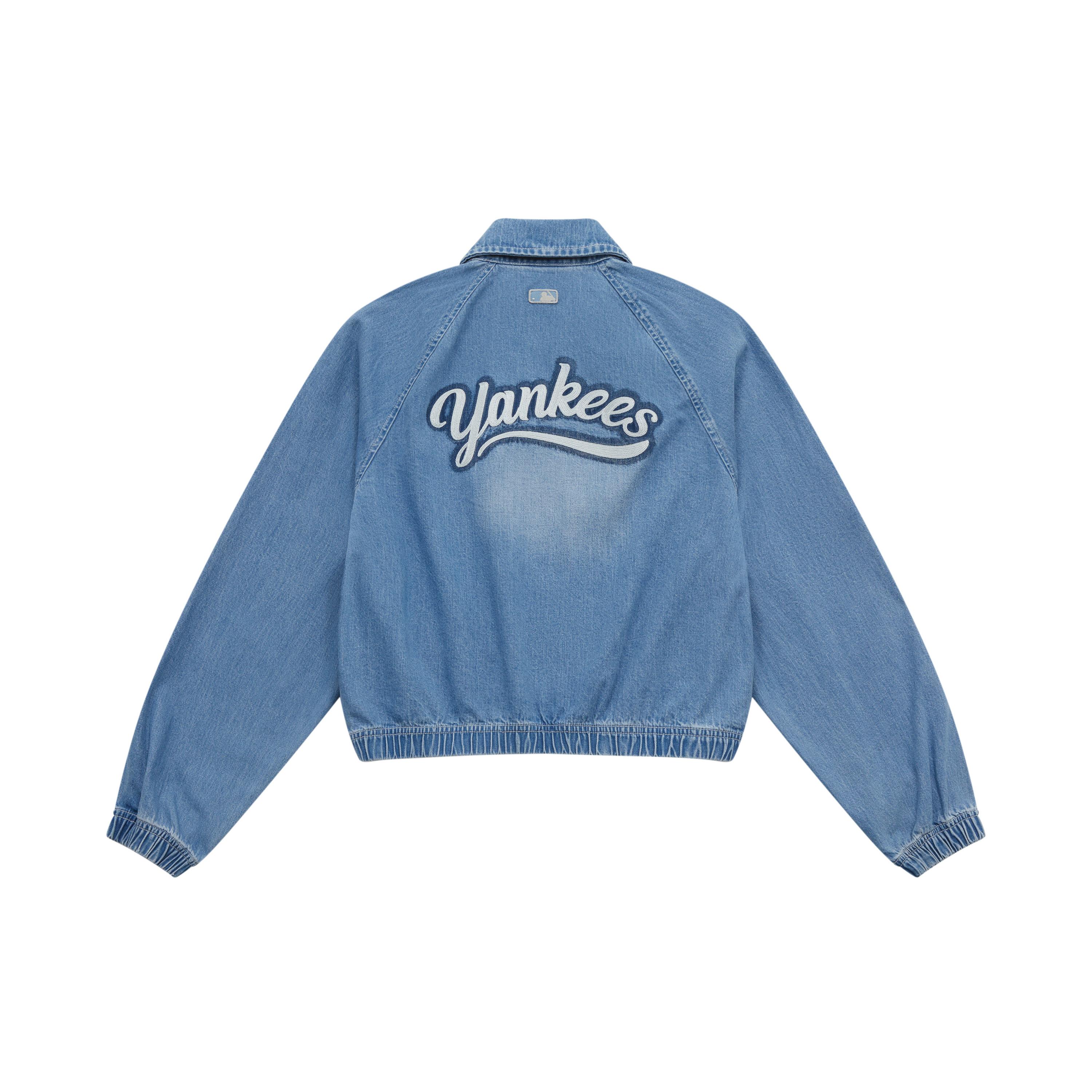 

New MLB New York Yankees Denim Jacket Women s Light Blue 3FDKV0151-50BLL S