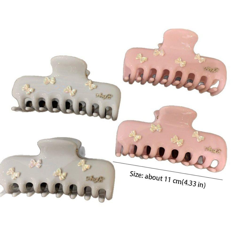Personalized PC Bow Hair Claw Hairpin Plastic Bowknot Hair Clip Barrette Headwear Large Shark Clip Streetwear