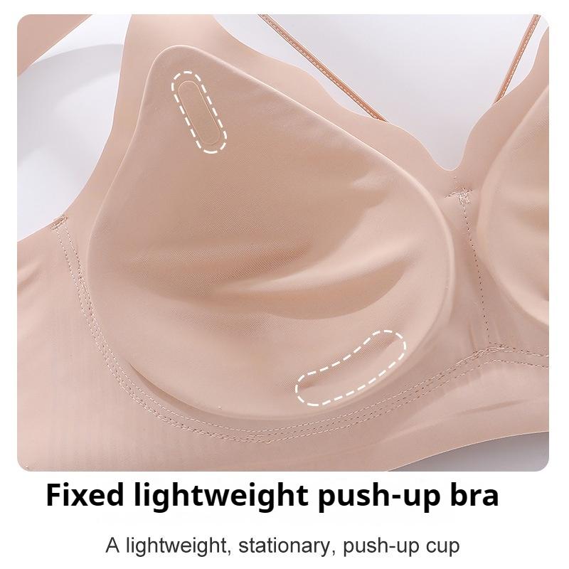 Seamless Large-chested Minimizing Bra with Wide Shoulder Straps Anti-sagging and Lace Stitching for Large Sizes