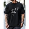 European Size Men'S Dandelion Soccer Pattern T-Shirt - Round Neck Short Sleeve, Featuring a Soccer Sports Design, a Fitness Casual Shirt