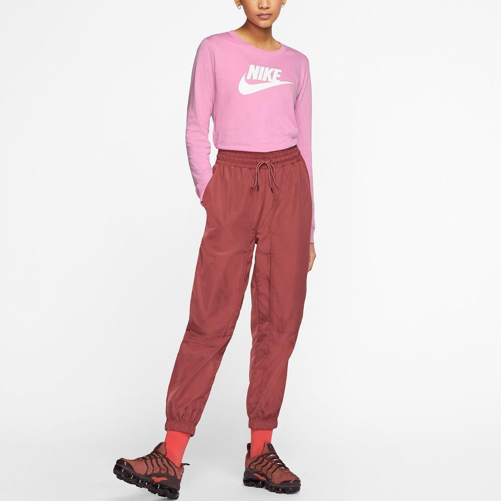 Nike Sportswear Letter Logo Print Round Neck Long Sleeve Drop Shoulder T-Shirt Women T-Shirt Pink BV6172-693