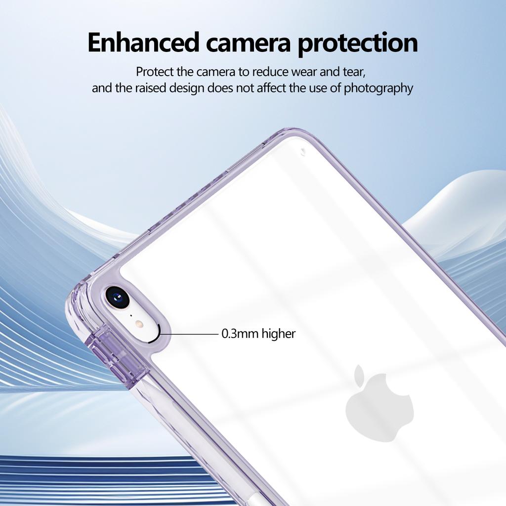 For iPad (2025)/10.9 (2022) Case Clear TPU Tablet Protective Cover with Pen Slot