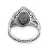 Natural Labradorite Gemstone 925 Sterling Silver V Shaped Chevron Crown Rings For Women & Girls