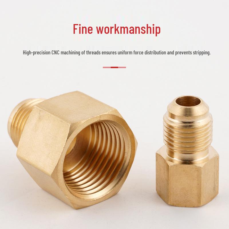 Brass Female NPT Flaring Straight Connector for Copper Oil Pipe Pressure Gauge