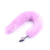 White Fox Fur Tail Metal Anal Plug - Adult Toy for Couples