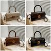 Pu Small Square Bag With Top Flap For Daily Casual Street Fashion