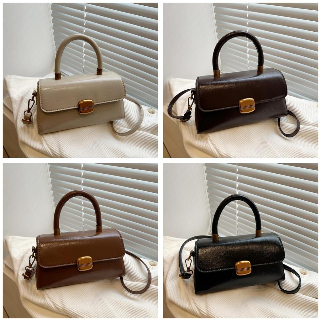 Pu Small Square Bag With Top Flap For Daily Casual Street Fashion