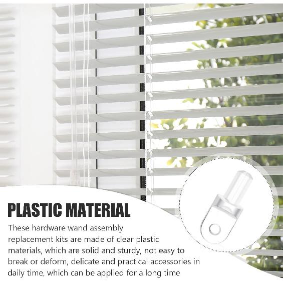 Jetec 6 Pieces Horizontal Blind Hardware Wand Tip Repair Wand for Broken Assembly Replacement Kits Vertical Blinds Replacement Slats Exterior Window