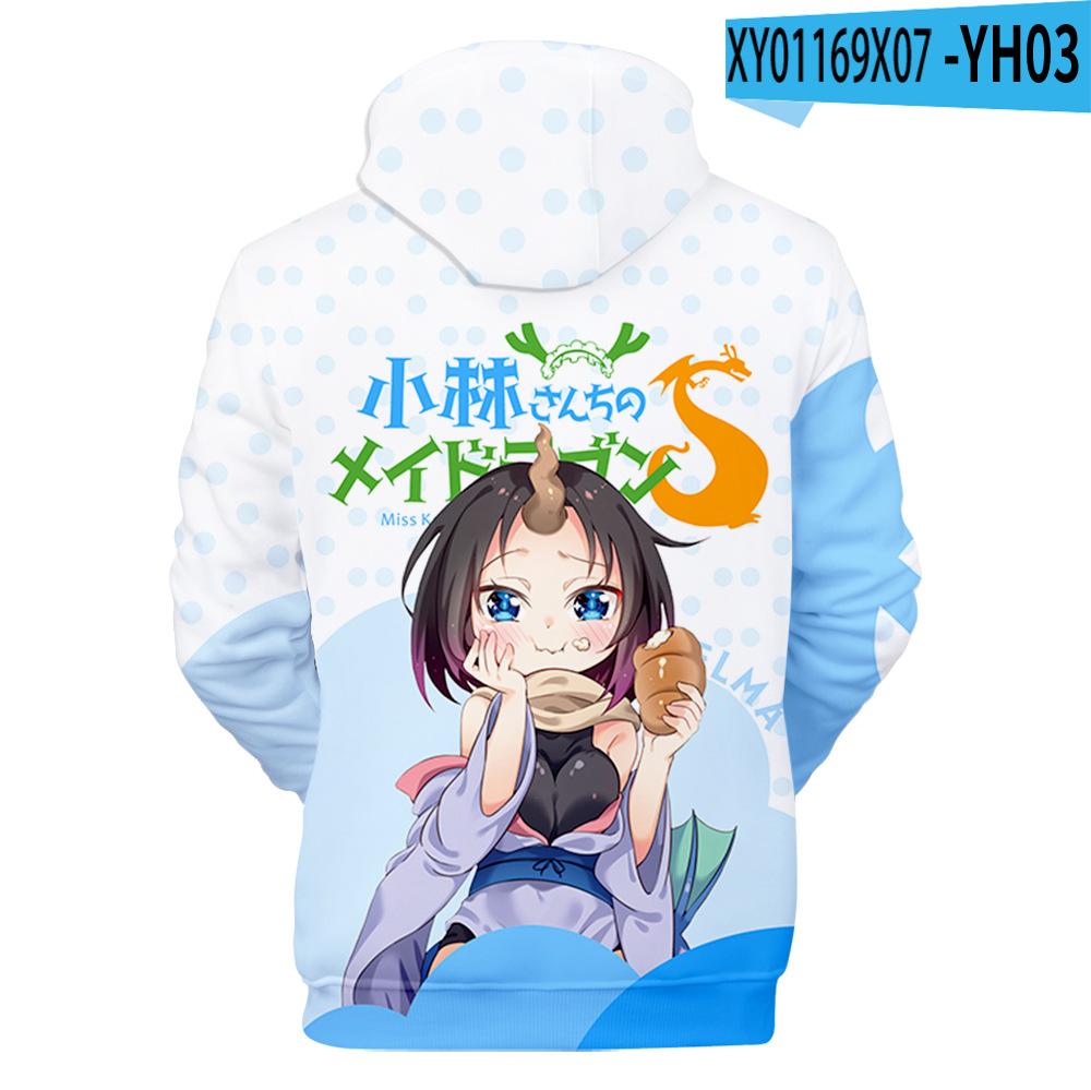 Miss Kobayashi's Dragon Maid Kanna Kamui Cosplay Hoodie Hip Hop Graphic Sweatshirt Poleron Hombre Streetwear Harajuku Clothes