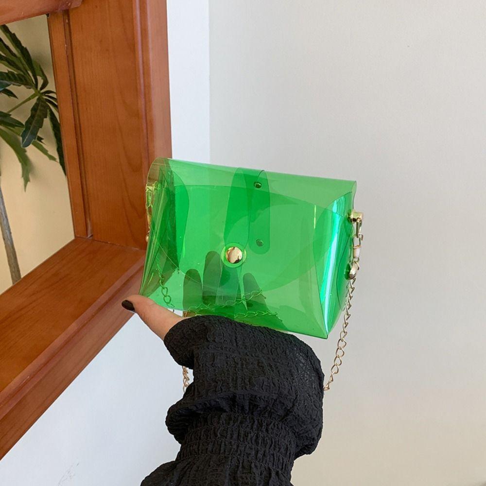 PVC-Gelee-Schultertasche Bonbonfarbe Mini-Lippenstifttasche Modische Transparente Umhängetasche Damen