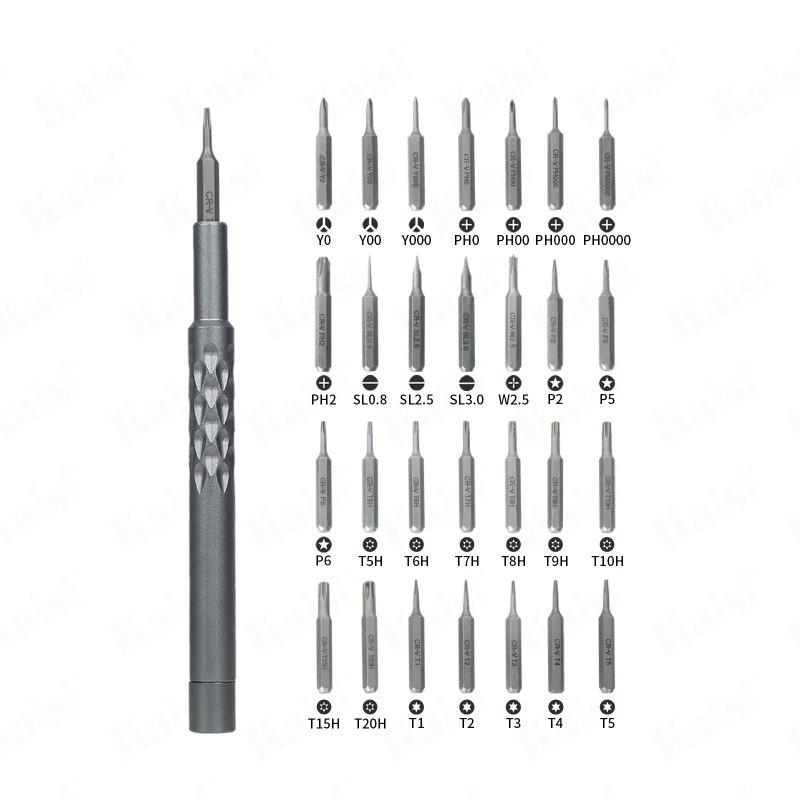 KAISI 28-in-1 Precision Screwdriver Kit Portable Hand Tool Set with Magnetic Bits for Electronics DIY Repair