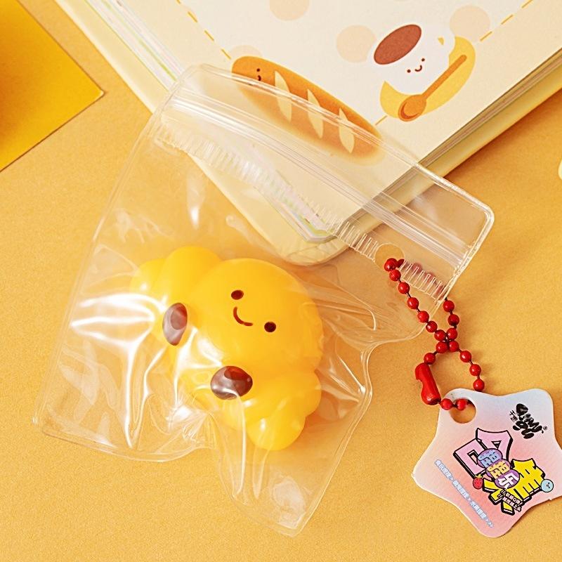 5Pcs Bread Dumping Food Stress Relief Squeeze Toys Mini Mochi  Toys Sensory Pinch Fun Party Favor Gift Keychain Pendant