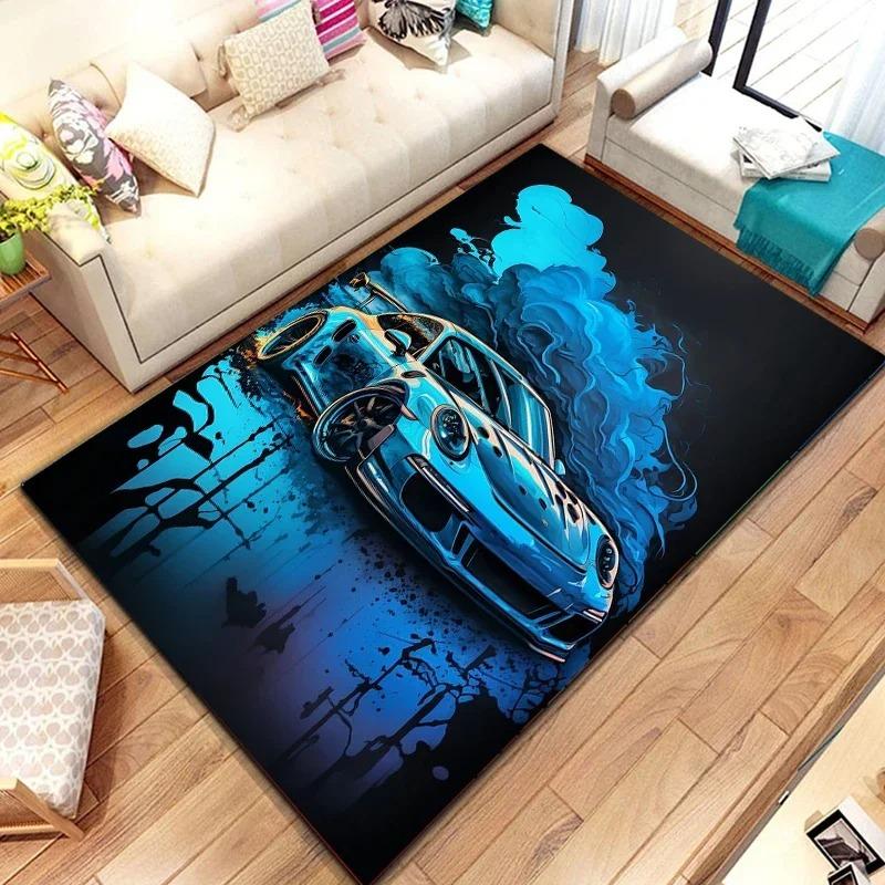 Racing Car Pattern Artwork Rug Bedroom Living Room Cool Carpet for Kitchen Floor Mats Home Decor Floor Pad Mat Rugs for Bedroom