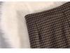 Ultra-Thick Woolen Plaid Midi Skirt - Women's High Waist A-line Bodycon for Autumn/Winter