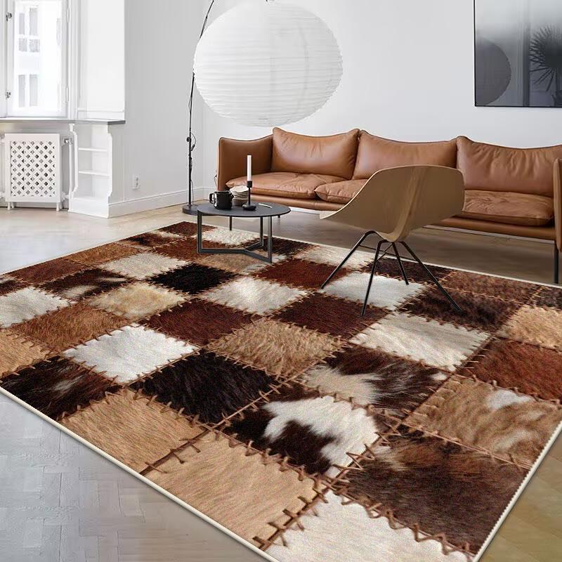 

Modern 3D Plaid Non-slip Living Room Rug Soft Fluffy Baby Crawling Mat Machine Washable Big Size Bedroom Carpet 60*90cm