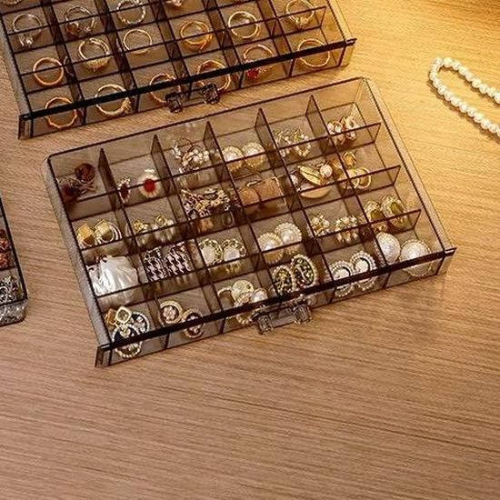 Multi-Layer Transparent Jewelry Storage Box for Rings, Earrings, Necklaces, and Bracelets