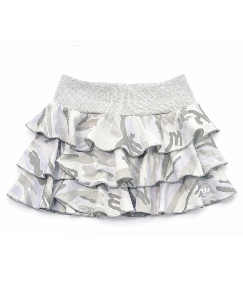 Benhit Camo Sweatfrill Skirt_White Camo