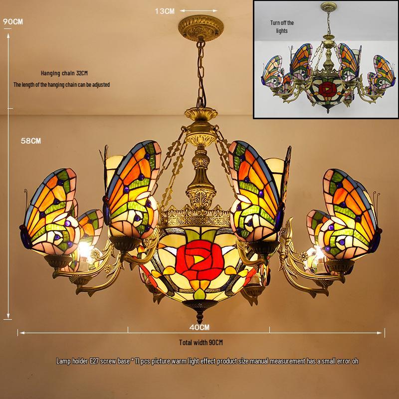Tiffany Butterfly Pendant Light for Bedroom, Dining Room, Bar, Coffee Shop, Creative Club, KTV, and Counter Lighting