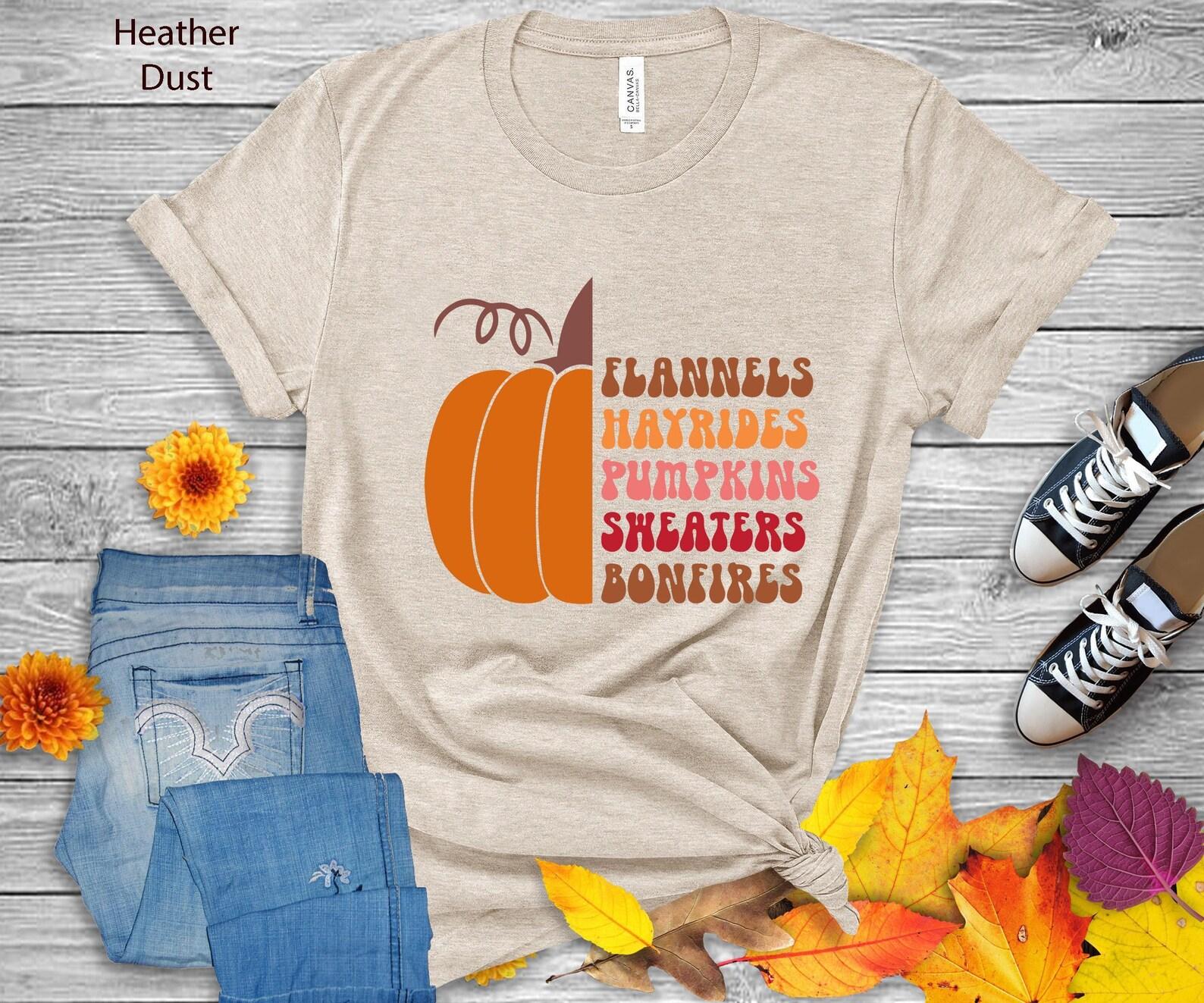 Fall T-Shirt | Flannels, Hayrides, Pumpkins, Bonfires S
