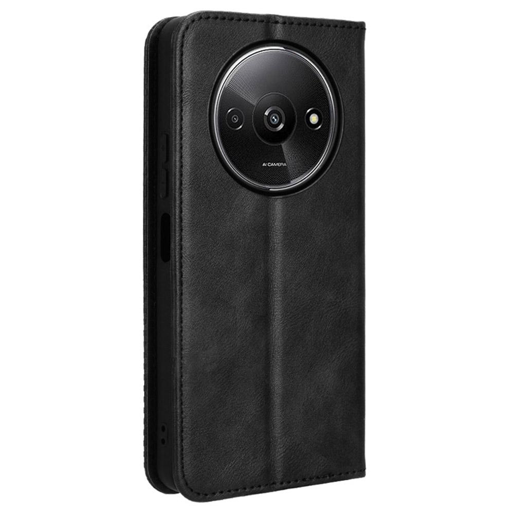 For Xiaomi Redmi A3 4G/Poco C61 4G Vintage Leather Case Folio Flip Wallet Phone Cover