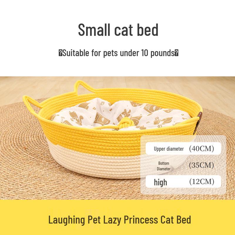 

Coarse Linen Rattan Cat & Dog Bed - Four Seasons Universal Pet Nest & Sleeping Mat