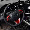 For 2018   Toyota Camry ABS Red Interior Steering Wheel Cover Trim 3PCS