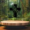 2D Minimalist Cross Praying Hands Metal Wall Art Iron Craft for Living Room Bedroom Christmas Decor