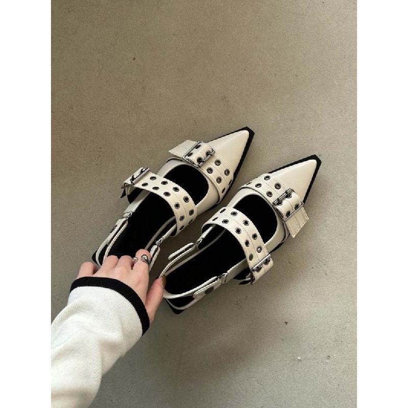 French small fragrant style pointed Mary Jane shoes women's spring 2025 with skirt small leather shoes retro thick heel single shoes women