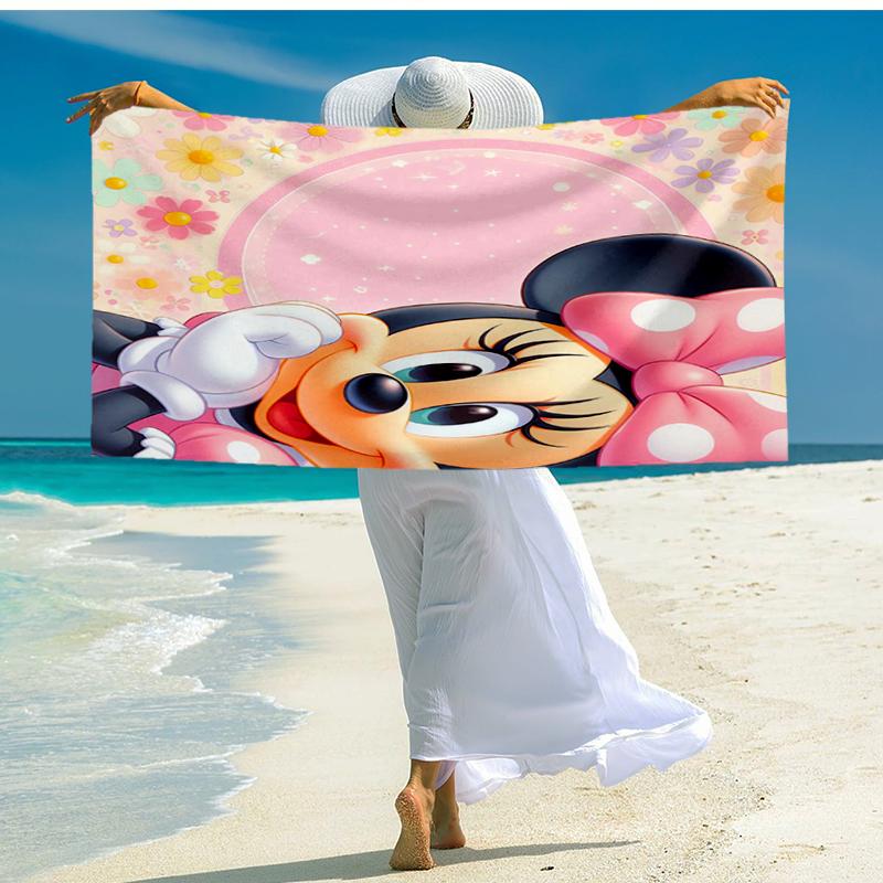 Ultra-Soft Beach Towel with Minnie Theme,Ideal for Pool - Camping, Diving - Perfect Travel Essential, Vibrant Beach Towel.