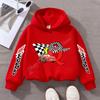 Cartoon Car Lightning McQueen Children's Pullover Hoodies Creative Anime A-Z  Letter Patterns Sweatshirt Kid Fashion Casual Top