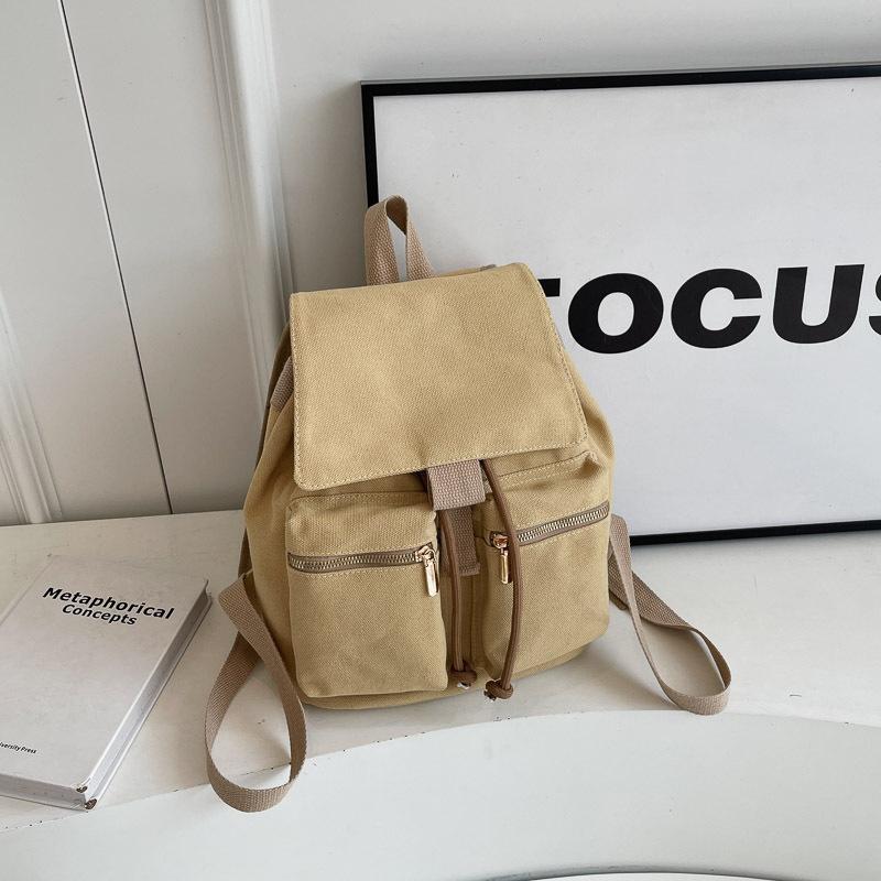 

Холщовый ретро рюкзак-ведро женский 2025 новый корейская версия маленький рюкзак повседневный и красивый классная дорожная школьная сумка нет хаки