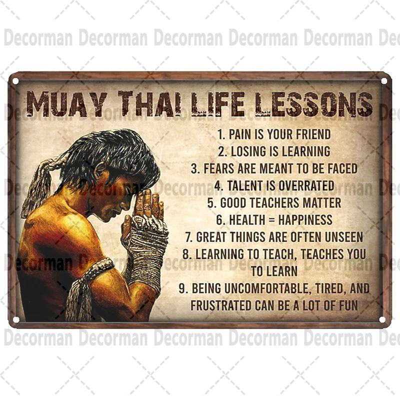 [ Mike86 ] Muay Thai Blechschild Wand Haus Boxen Thailand Metall Poster Kunst Malerei Kneipe LTA-3188 20*30 CM Vintage Dekoration