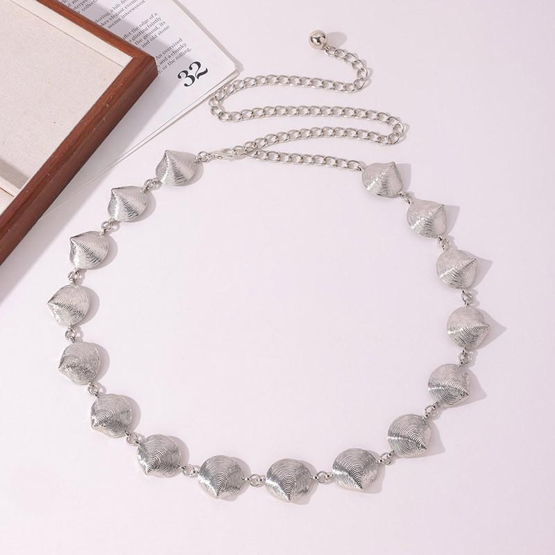 Vintage Style Metal Shell Waist Chain With Hook For Holiday Beach Outfit