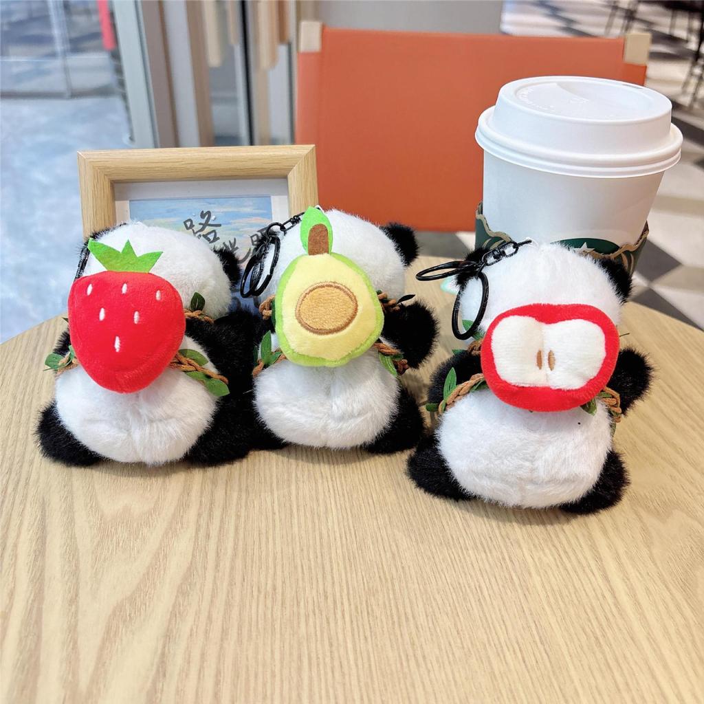Chengdu Panda Plush Keychain Doll: Apple Backpack Toy Ornament