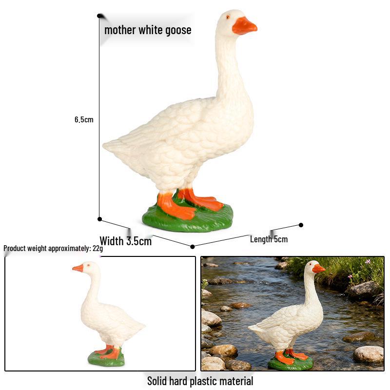 Farm Animal Simulation Toy Set: Chicken, Duck, Goose, Boar, Horse, Cow - Educational Gift for Children, Cognitive Ornament